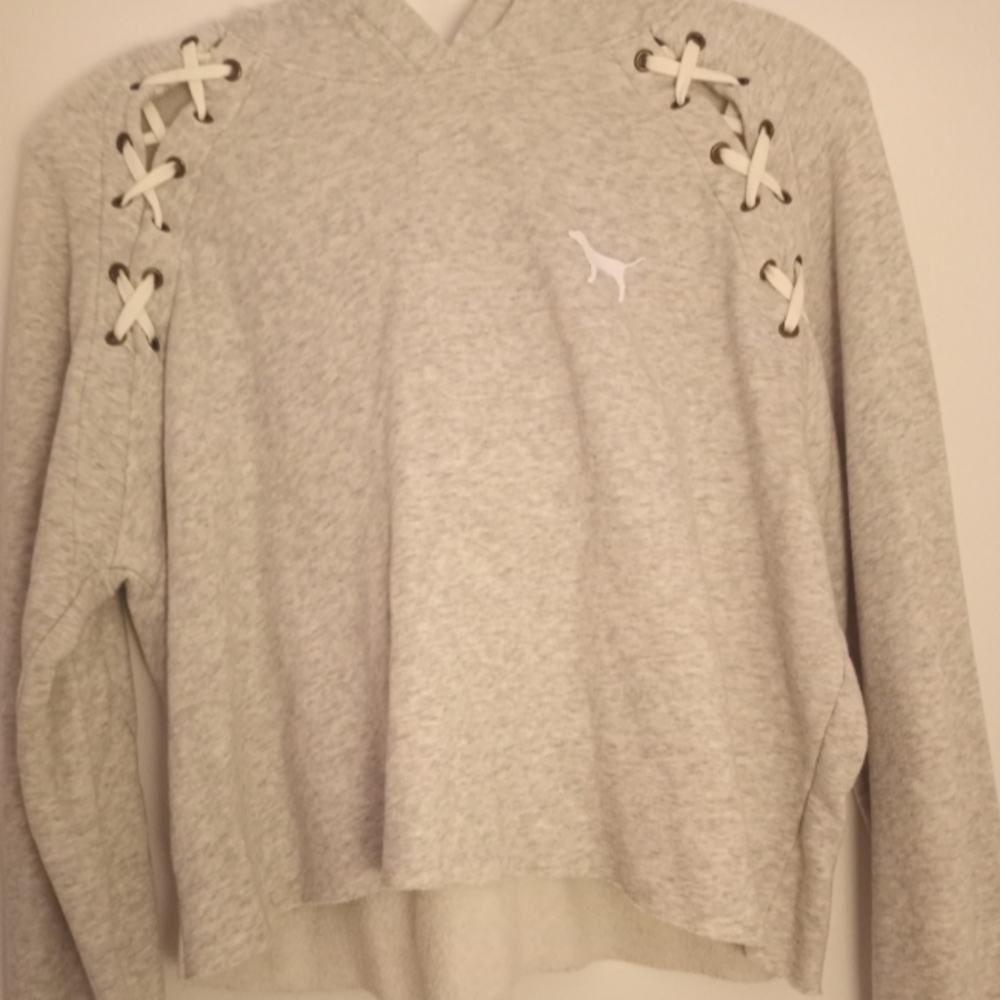 PINK crop top hooded top